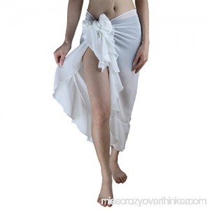 Samtree Women Ruffle Cover Up,Chiffon Wrap Dress Summer Pool Beach Sarong Pareo One size fit 2-18 B07BT8K1WX